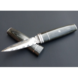 НІЖ В ПІХВАХ ексклюзивний ніж ручної роботи майстра студії Fomenko Knifes, купити замовити в Україні (Сталь - Ламінат S390™ Кований 66-67 HRC). Photo 3